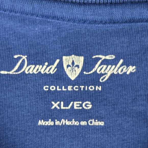 David Taylor Collection Polo Shirt Men’s Size XL Blue Short Sleeve Diamond Check - Picture 4 of 10